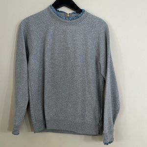 J.Crew Factory Gray and Chambray Layered Sweatshirt